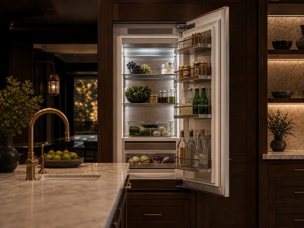 Viking built-in refrigerator serviced in a Morgan Hill kitchen